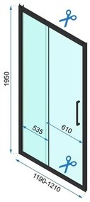 Usa de nisa culisanta Rea Rapid Slide 120 cm sticla 6 mm negru