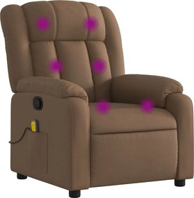 vidaXL Fotoliu de masaj rabatabil, maro, material textil