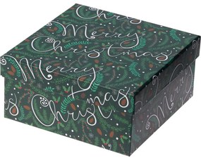 Cutie cadou de Crăciun, verde, 14,5x7x14,5 cm