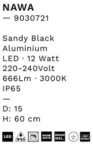 Tarus LED modern iluminat exterior ambiental IP65 NAWA H-60cm