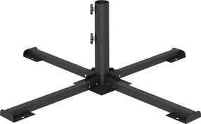 Outsunny Suport pentru umbrelă pliabil, diametru tijă 38 și 48 mm, suport în cruce pentru umbrele, gri închis | Aosom Romania