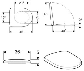 Set vas wc suspendat rimless cu capac soft close din duroplast, alb, Geberit Selnova Premium