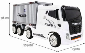 Camion Electric cu acumulator pentru copii NOVOKIDS™ Super Truck , Roti din Cauciuc EVA, Max 35 kg , Usi cu deschidere , Baterie12V, 2 Viteze,