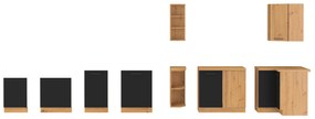 Bucătărie 240 cm Miraluna (Stejar artisan + Negru mat). 1062373