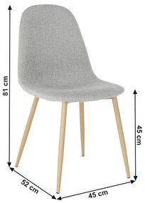 Scaun de sufragerie Laga (gri deschis). 808596