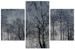 Tablou - Siluetă copac și frunze (90x60 cm)