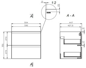 Mobilier pentru lavoar Cersanit, Moduo, 60 cm, alb