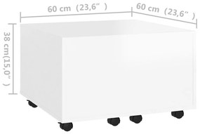 Masuta de cafea, alb, 60x60x38 cm ,PAL 1, Alb
