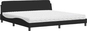 vidaXL Pat cu saltea, Dover, negru, 200x200 cm, catifea