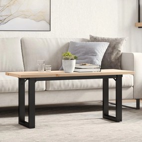 vidaXL Masă de cafea, cadru O, 110x40x45,5 cm, lemn masiv pin și Oţel