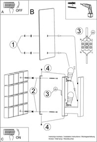 Aplică de perete natural Parola – Sollux