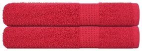 vidaXL Prosoape pentru saună 2 buc Roșu 80x200 cm 360 g/m² 100% bumbac
