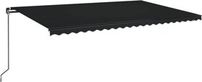 vidaXL Copertină retractabilă manual, antracit, 500x350 cm