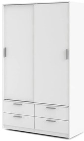 Șifonier alb cu ușă glisantă 121x200 cm Line – Tvilum
