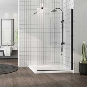 Paravan de dus walk-in Mediterraneo Foxy Black 120 x 200 cm easy clean negru mat