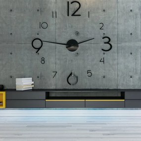 Ceas de perete unic, negru, cu lipire, 130 cm