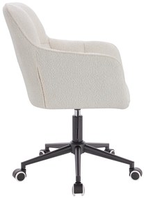 HR550K Scaun Crem Boucle cu Bază Neagră