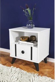 Noptiera  Carla Homs, alb, 51 x 36 x 45  cm