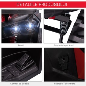 ATV electric 12V HOMCOM pentru copii 3-5 ani, 100x65x73cm | Aosom Romania