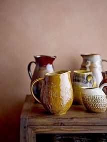 Carafă din ceramică maro antichizat cu model botanic în relief, 1400 ml, 14×18,5 cm, „Bence"