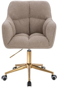 HR550K Scaun Latte Boucle cu Bază Aurie