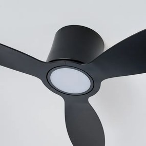 ZEVENTI - Ventilator de tavan LED VENTORA, 24W, 230V, Wi‑Fi Tuya, negru + telecomandă