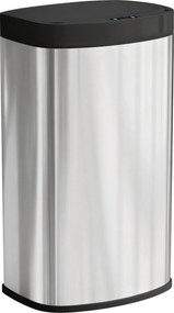 HOMCOM Coș bucătărie automat 55L din oțel inoxidabil, coș cu capac cu închidere lină, 38x28,5x69cm, argintiu | Aosom Romania