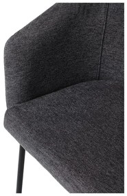 Scaun de sufragerie gri închis cu cotiere tapițat Easton – Unique Furniture