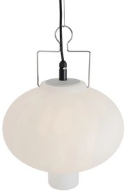 Lampă suspendată pentru exterior albă 35 cm cu priză IP44 - Pion