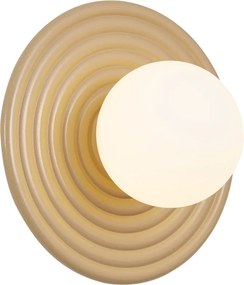Retro Wall Lamp Taupe with Opal Round 20cm IP44 - Lila