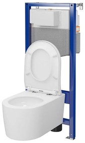 Set vas wc suspendat Inverto StreamOn cu capac soft close si rezervor incastrat C33 Aqua 50 pneumatic