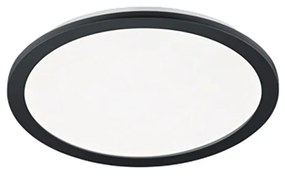Plafoniera rotundă neagră 40 cm cu LED inclus, cu dimmer în 3 trepte IP44 - Lope