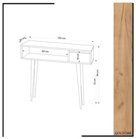 Consolă KIOGI 94 x 100 cm, alb/bej