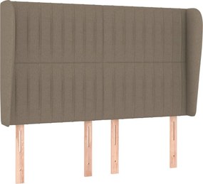 vidaXL Tăblie de pat cu aripioare gri taupe 147x23x118/128 cm textil