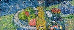 Tablou - Alexej von Jawlensky, Still Life with Bottles and Fruit, reproducere (120x50 cm)