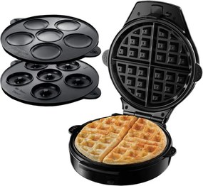La mâna a doua: Aparat gogosi si vafe 3in1 Russell Hobbs Fiesta 24620-56, 900w, Placi antiadere, Capac cu autoblocare, Bordo/Negru