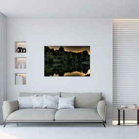 Tablou cu lac în pădure (90x60 cm)