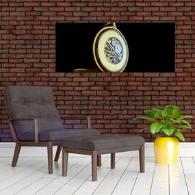 Tablou cu ceas de buzunar de aur (120x50 cm)