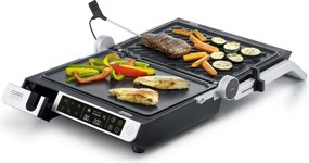 Gratar electric 3 în 1 Caso Germany SteakMaster Pro, 2000 W, 34 x 24 cm, 80-240°C, Acoperire ceramica, Timer, Comanda tactila, Inox/Negru