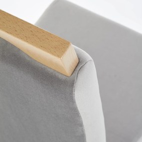 Scaun Clarion velvet gri/stejar miere Riviera 91