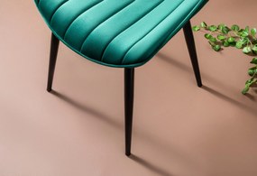 Set 2 scaune haaus Venus, Verde/Negru, textil, picioare metalice
