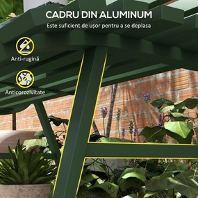 Outsunny Bancă pentru Grădină, Banca de Exterior pentru Terasă cu Șezut și Spătar cu Lamele, 123x67x79 cm, Verde | Aosom Romania