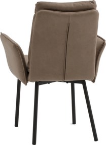 Scaun tip fotoliu Ramon, piele ecologica, structura metalica - MARO