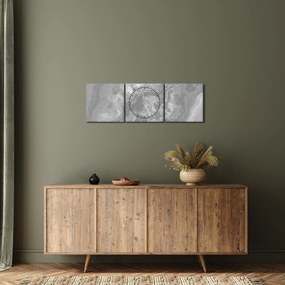 Tablou - Marmură în alb-negru (cu ceas) (90x30 cm)