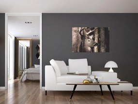 Tablou - Cerb în pădure (90x60 cm)