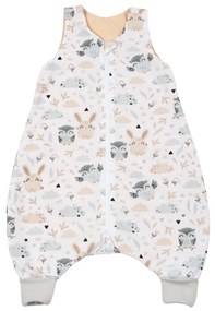 Sac de dormit de vara cu picioare 6-18 luni Kidizi Forest Friends 0.5 tog, mansete transformabile in soseta