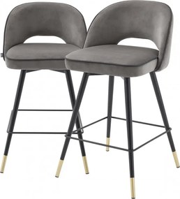 Set de 2 scaune de bar design modern Cliff, H-92,5cm gri 114324 HZ