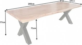 Masa masiva design industrial vintage Mammut X 200cm A-38349 VC