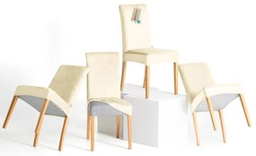 Restilo Husă pentru scaun Sento crem, 48 x 48 x 58+ 10 cm, set de 4 bucăți