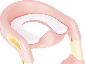 Scaun de toaletă pentru copii cu trepte - roz